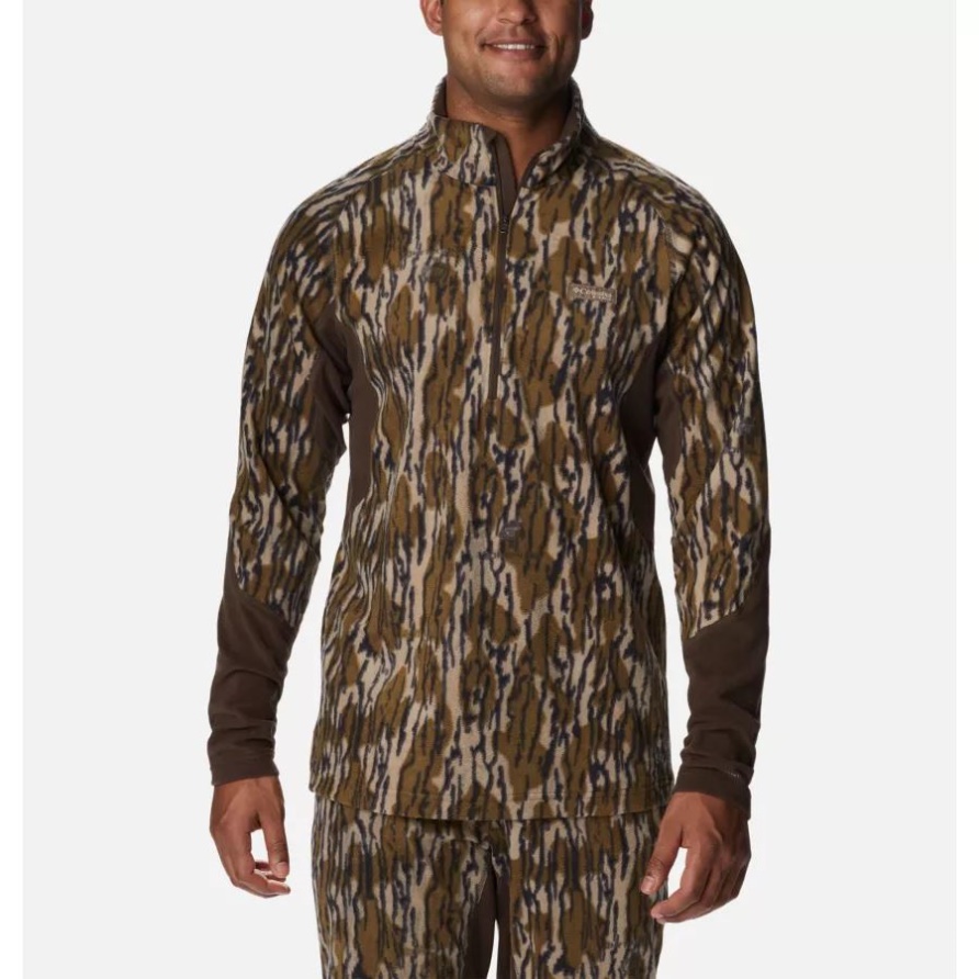 Columbia Moosige Eiche Bottomland Phg Trophy Rack Omni-heat Helix Fleece-pullover Mit Halbem Reißverschluss Für Herren