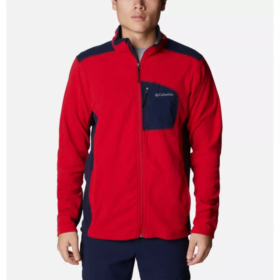 Columbia Mountain Red/College Navy Herren-Fleecejacke Aus Der Klamath-Reihe
