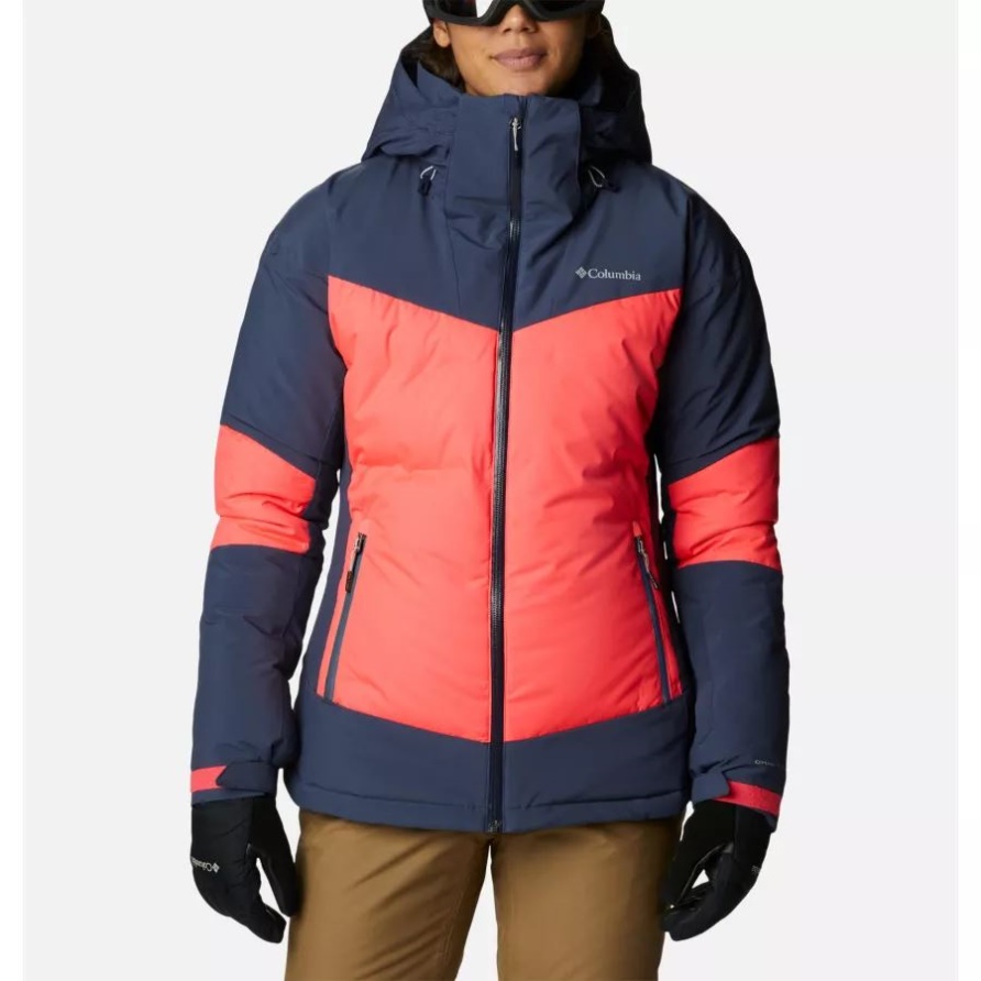 Columbia Neon Sunrise/Nocturnal Wild Card II Wasserdichte Ski-Daunenjacke Mit Kapuze Für Damen