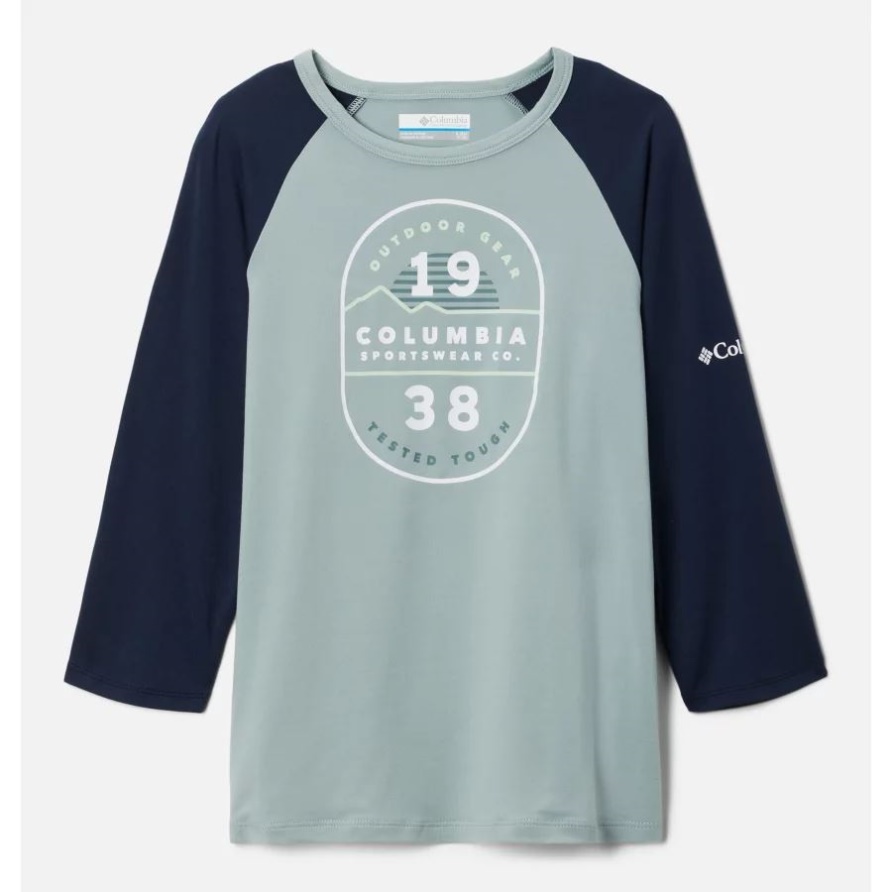 Columbia Niagara/collegiate Navy Csc-grafik Kinder-outdoor-elementsshirt Mit 3/4-ärmeln