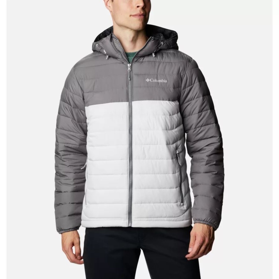 Columbia Nimbus Grau/stadtgrau Puder Lite Isolierte Kapuzenjacke Für Herren