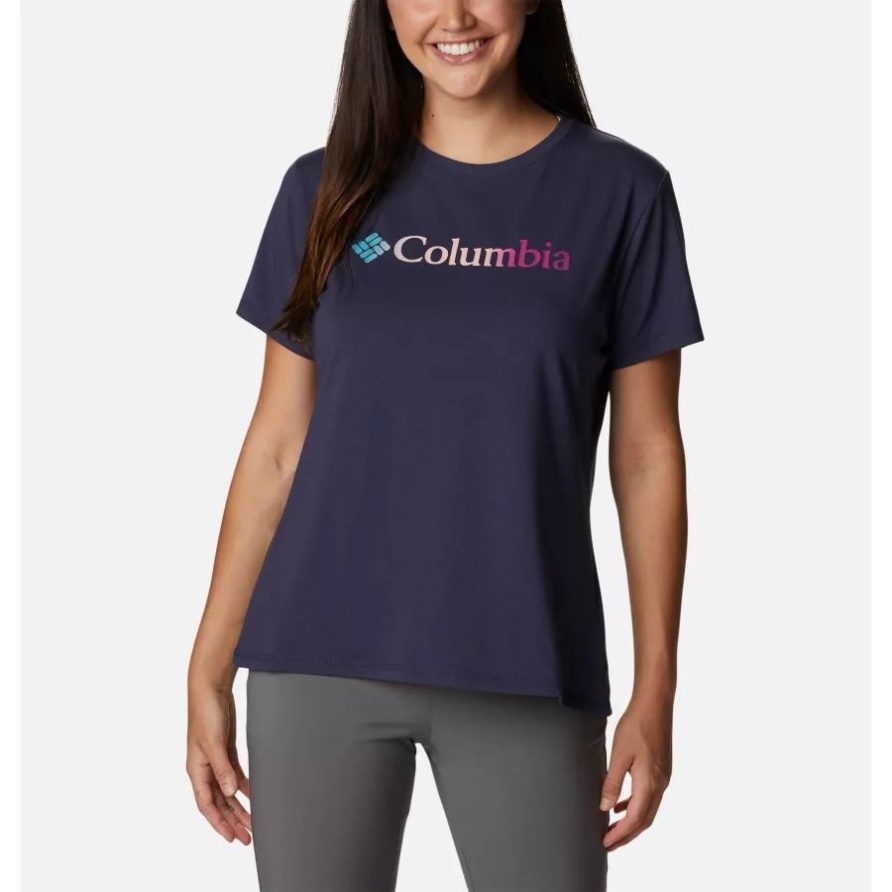 Columbia Nächtliches/branded Farbverlauf Damen Sun Trek Technisches Grafik-T-Shirt