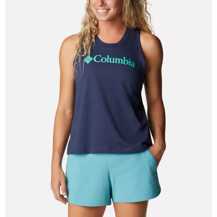 Columbia Nächtliches/elektrisches Türkisfarbenes North Cascades Lässiges Tanktop Mit Grafik Für Damen
