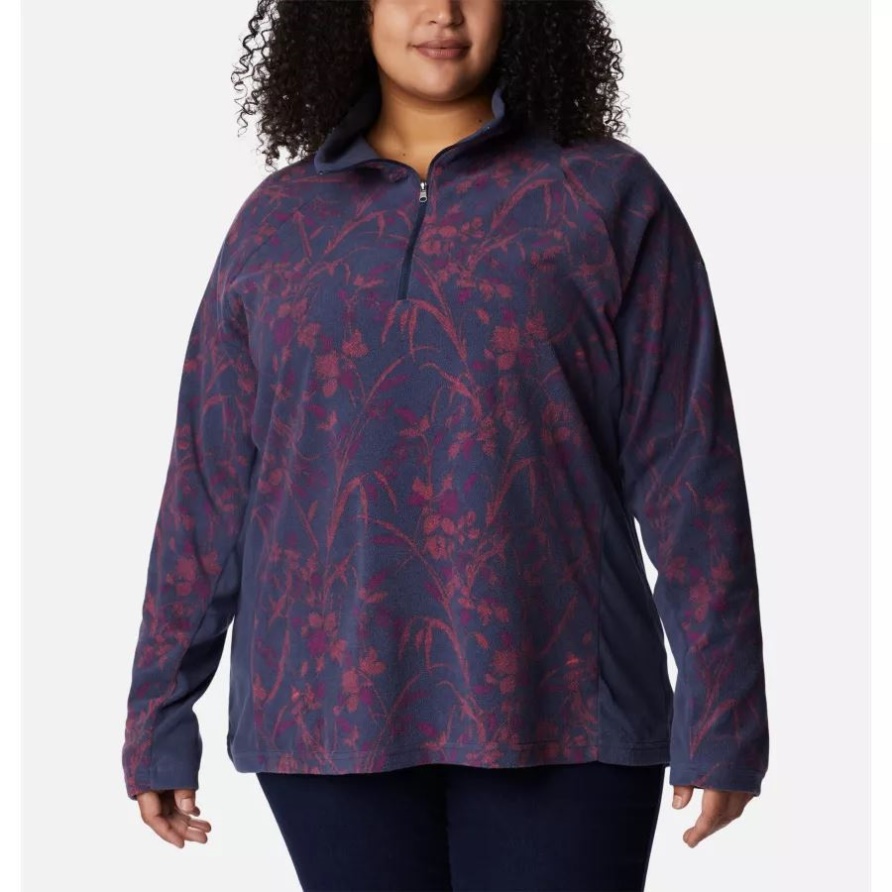 Columbia Nächtlicher Herringtones-druck Damen-pullover Mit Halbem Reißverschluss Und Glazialem Iv-druck In Großen Größen