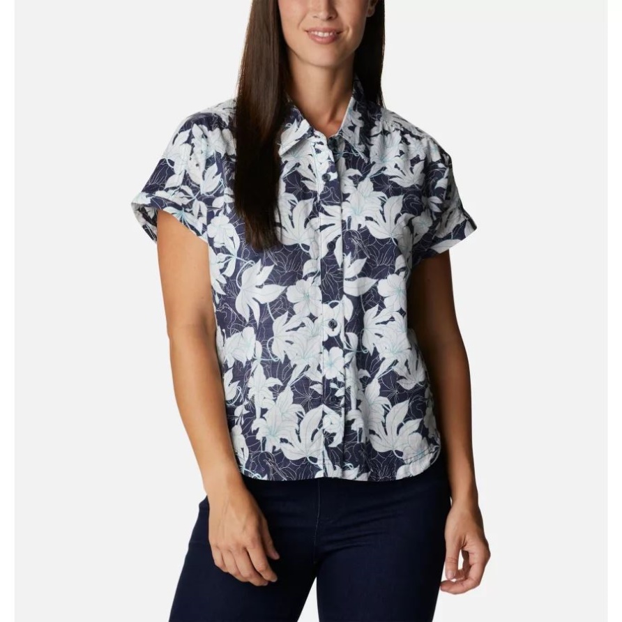 Columbia Nächtliches Lakeshore Floral Damenshirt Camp Henry Iv Kurzarm
