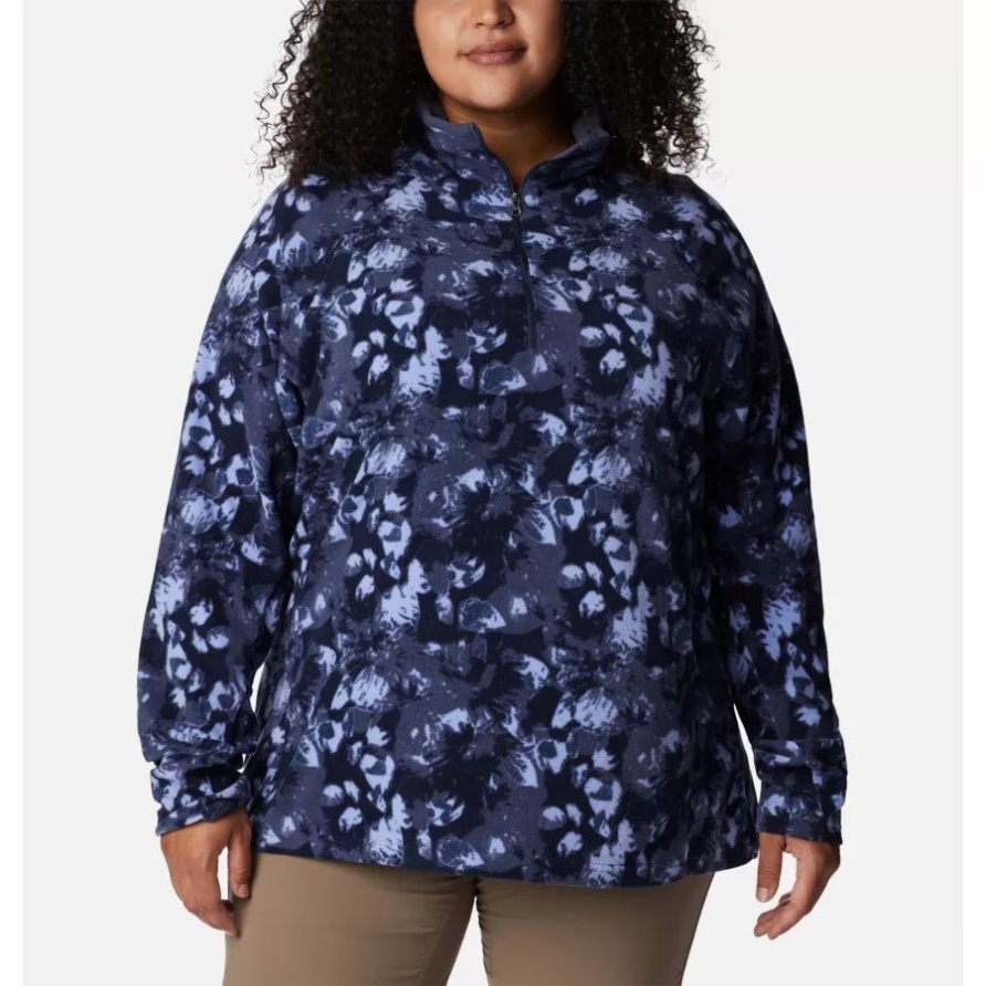 Columbia Nächtlicher Solarisierter Damen-Pullover Mit Halbreißverschluss Und Glazial-IV-Aufdruck In Übergröße