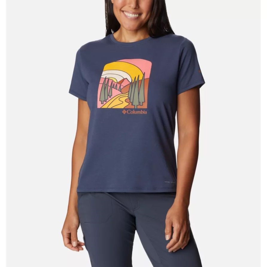 Columbia Nachtaktiv/suntrek Hills Suntrek Ii Technisches Grafik-t-shirt Für Frauen