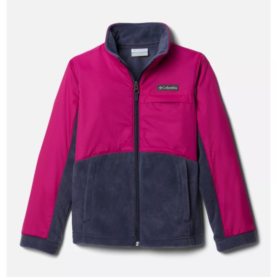 Columbia Nocturnal/wild Fuchsia Benton Springs Iii Overlay-Fleecejacke Für Mädchen