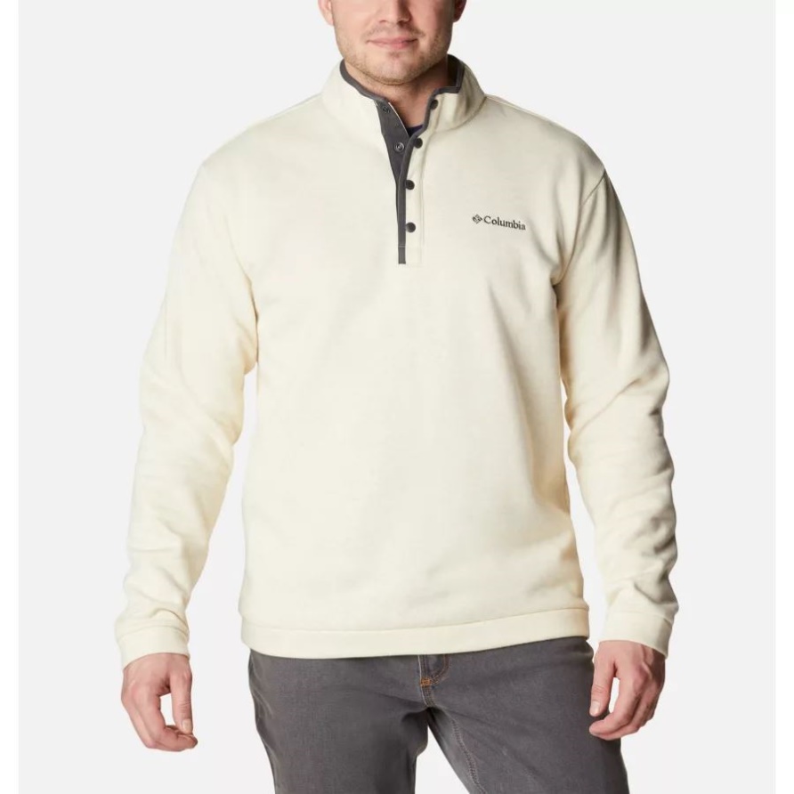 Columbia Oatmeal Heather Herren Hart Mountain Half Snap Shirt