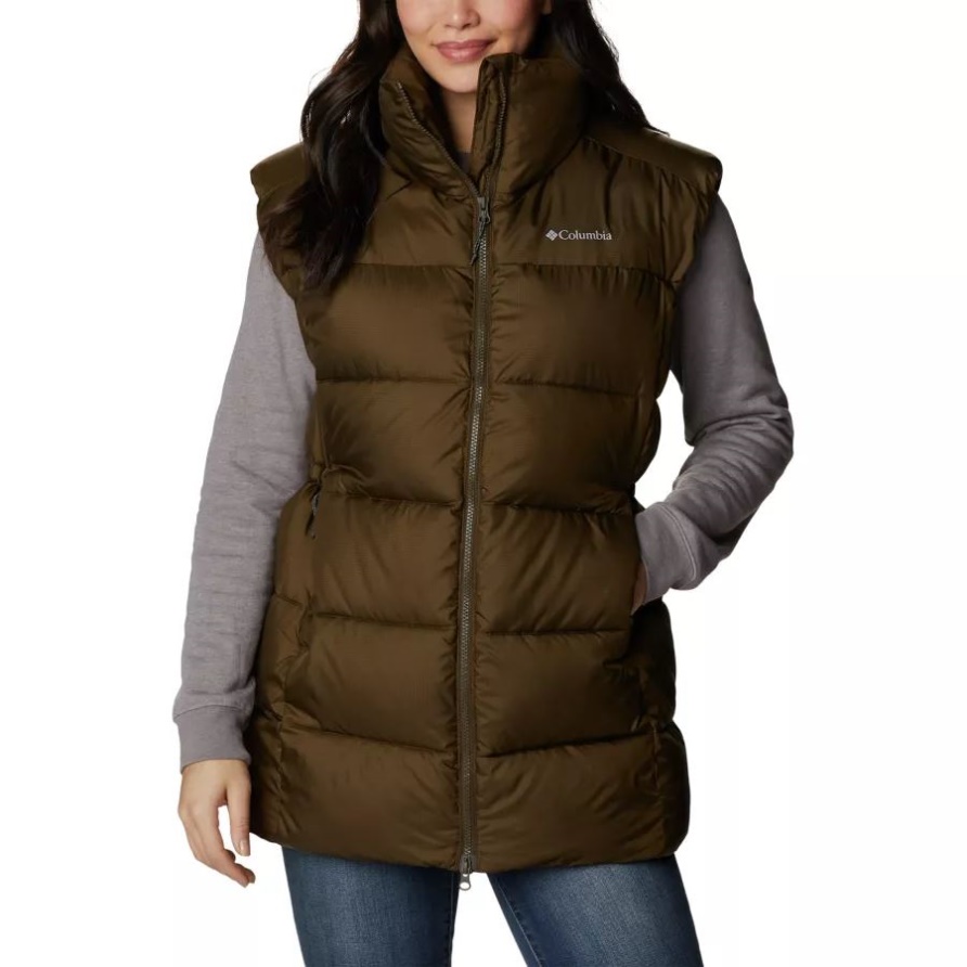 Columbia Olivgrüne Puffect Mid Puffer Weste Für Damen