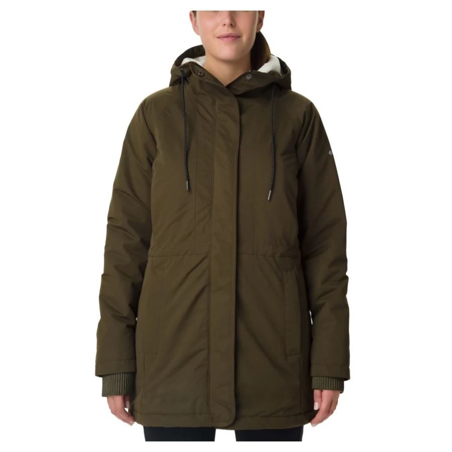 Columbia Olivgrüner South Canyon Sherpa-gefütterter Wasserdichter Parka Für Damen