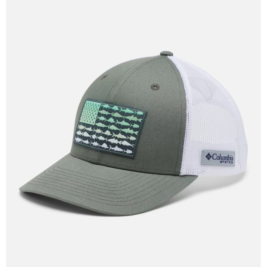 Columbia Pfg Fischflagge Mesh Snapback Hohe Krone Metall