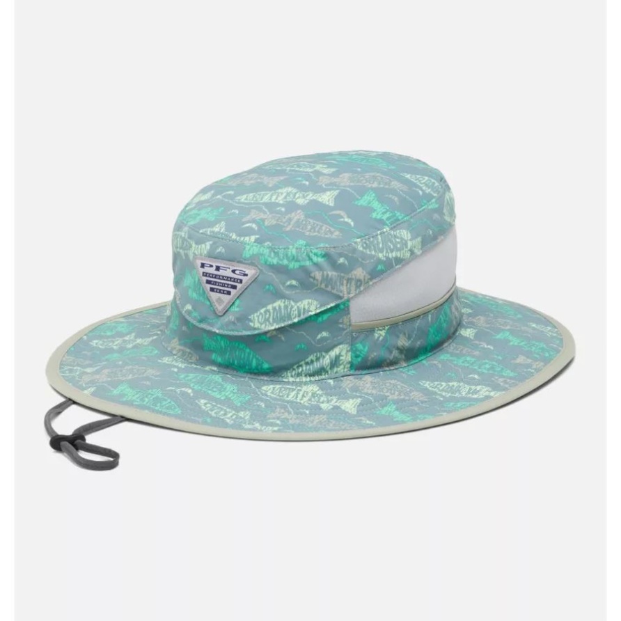 Columbia Pfg Super Backcast Booney Hat Safari/Fishfinder-Aufdruck