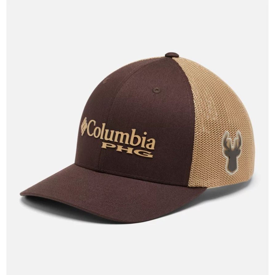 Columbia Phg Logo Mesh Ball Cap Hohe Krone Cordovan/hirsch