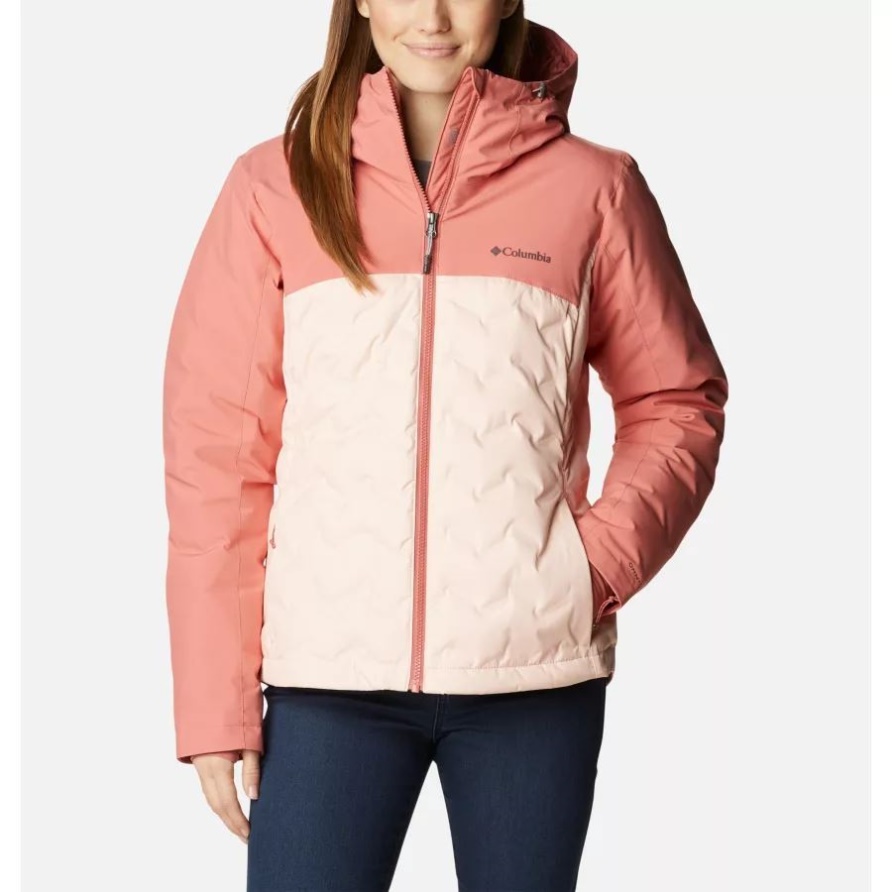 Columbia Peach Blossom/dark Coral Grand Trek Ii Wasserdichte Daunenjacke Mit Kapuze Für Damen