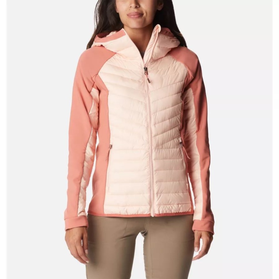 Columbia Pfirsichblüte/dunkle Koralle Powder Lite Isolierte Hybrid-Kapuzenjacke Für Damen