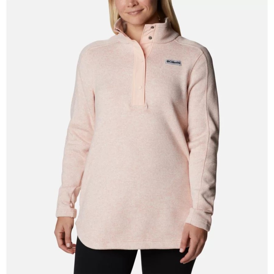 Columbia Pfirsichblüte Heather Damen Pullover Wetter Fleece Tunika
