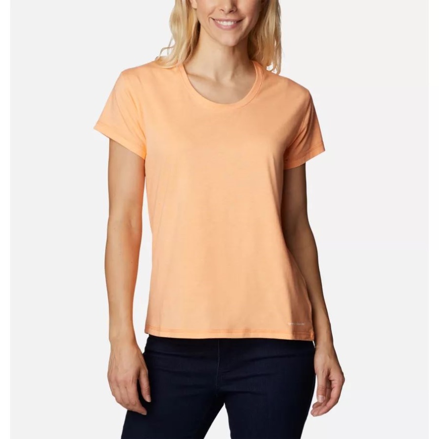 Sun-Wanderungs-T - Shirt Der Kolumbien-Pfirsichheidefrauen