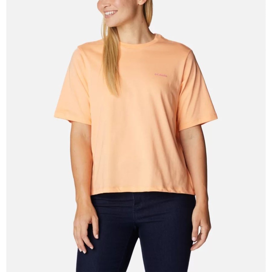 Kolumbien-Pfirsich/Wanderung Np Der Grafischen Frauen Nordkaskaden-Grafikt-shirt