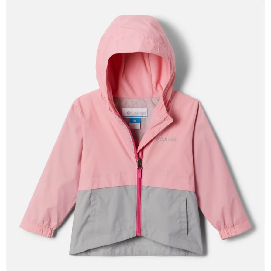 Columbia Pink Orchid/Columbia Grey Mädchen-Regen-Zilla-Jacke Für Kleinkinder