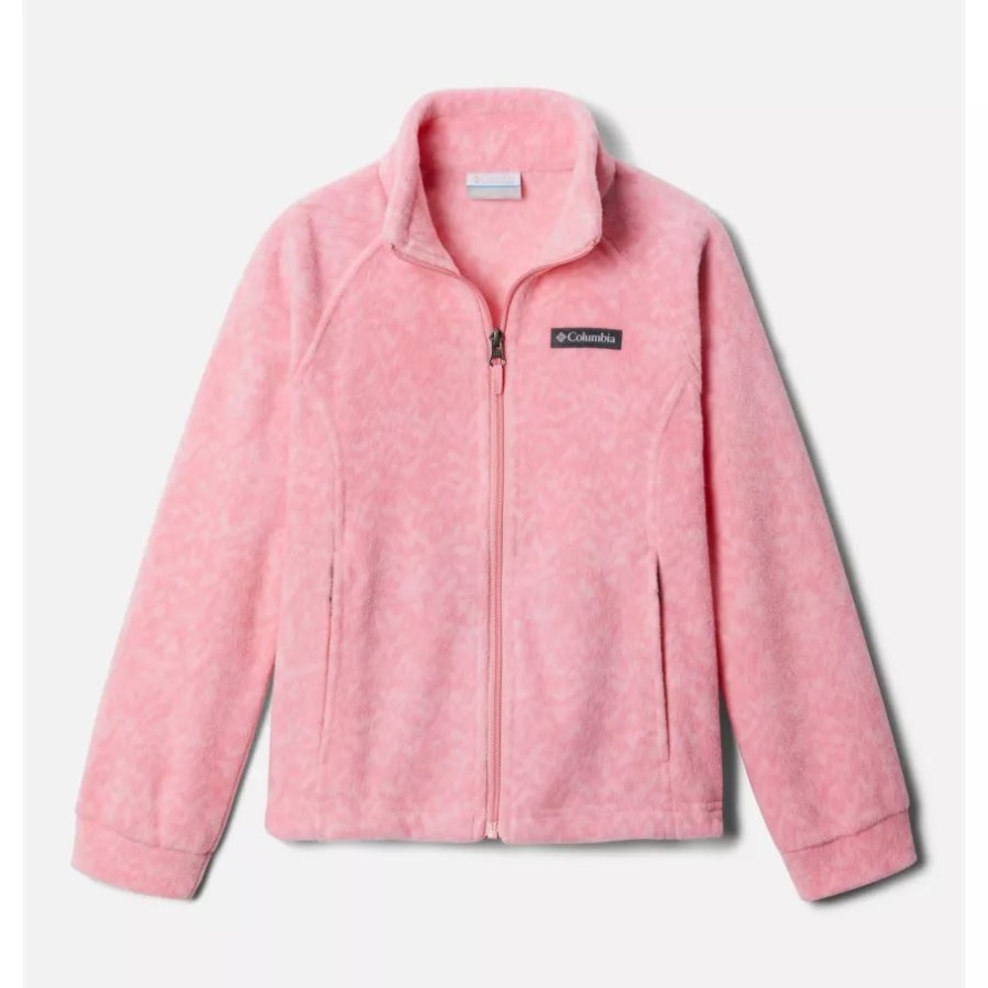 Benton Springs II Bedruckte Fleecejacke Für Mädchen In Columbia Pink Orchid Terrain