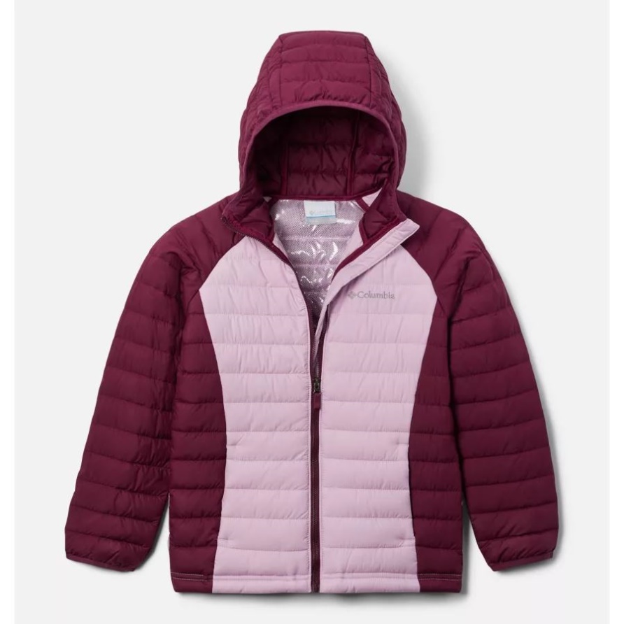Columbia Powder Lite Isolierte Kapuzenjacke Für Mädchen Marionberry/aura
