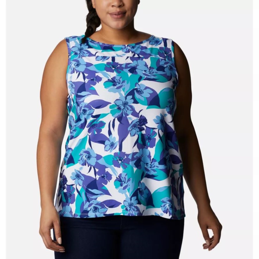 Columbia Purple Lotus/Pop Flora Chill River Tank Für Damen In Übergröße