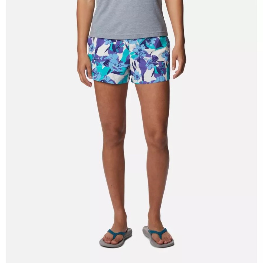 Columbia Purple Lotus/Pop Flora Sandy River II Bedruckte Shorts Für Damen