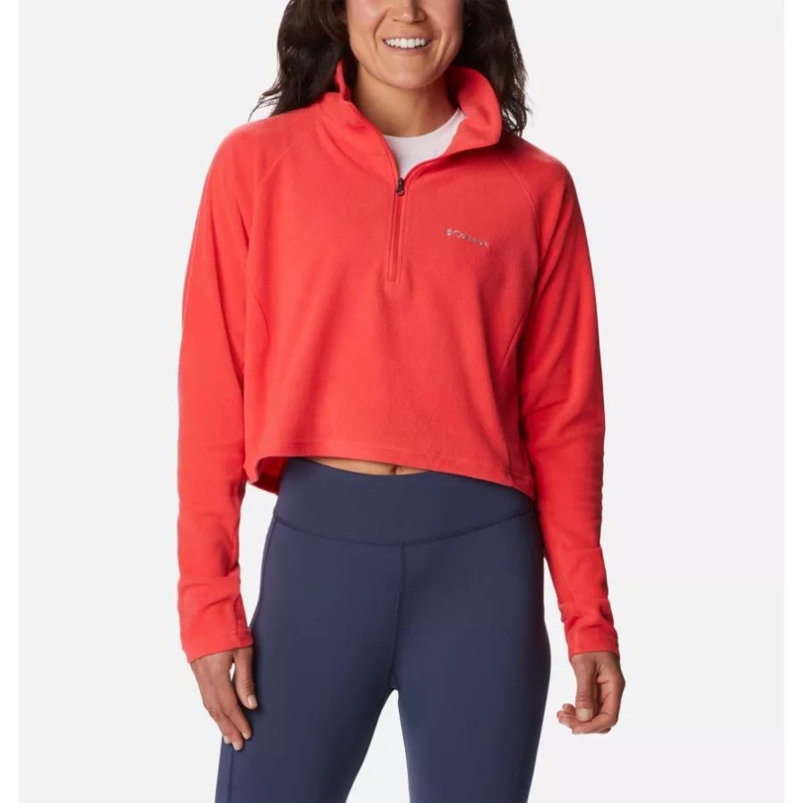 Glacial Ii Lässiges Kurz Geschnittenes Fleece Von Columbia Red Hibiscus Damen