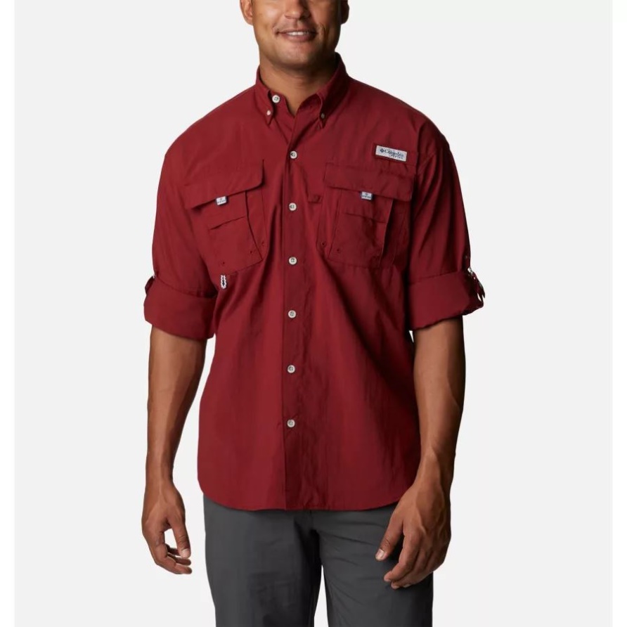 Columbia Roter Jaspis Herren Pfg Bahama Ii Langarmhemd