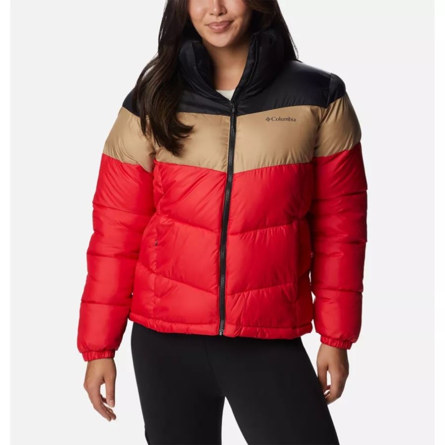 Columbia Red Lily/beach/black Puffect Colorblock-Pufferjacke Für Damen