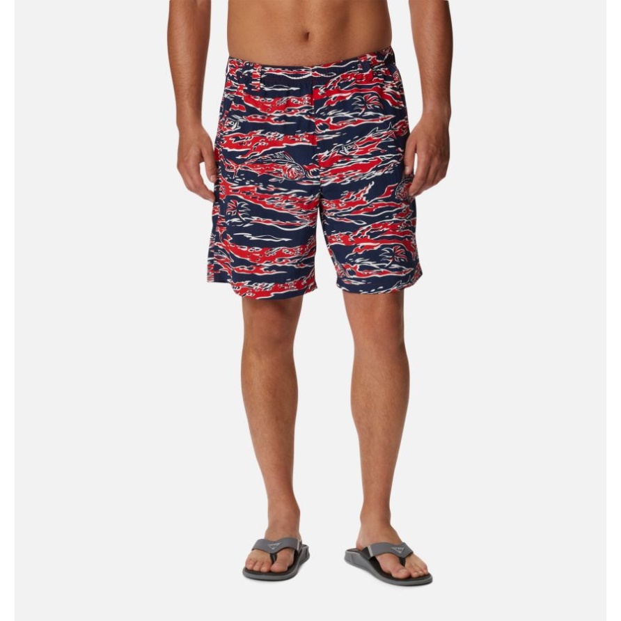 Columbia Red Spark Rough Waves Print Pfg Super Backcast Wassershorts Für Herren