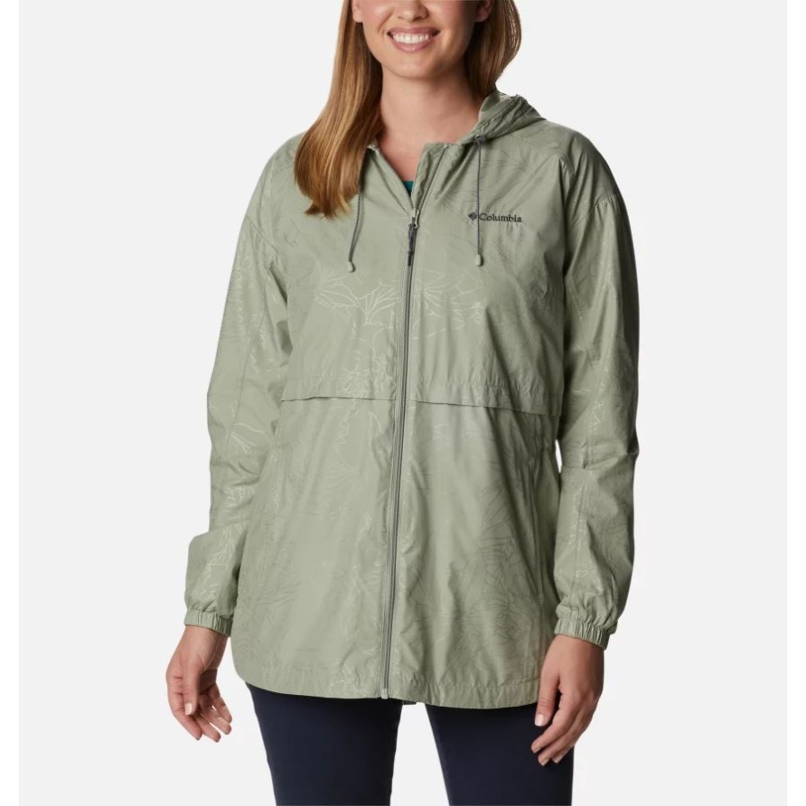 Columbia Safari Grüne Linien Prägen Die Auroras Wake Iii Kapuzenjacke Für Damen
