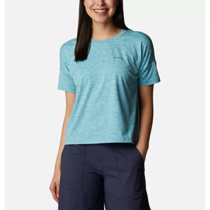 Columbia Sea Wave Heather Kurzarm-T-Shirt Für Wochenend-Abenteuer Für Frauen
