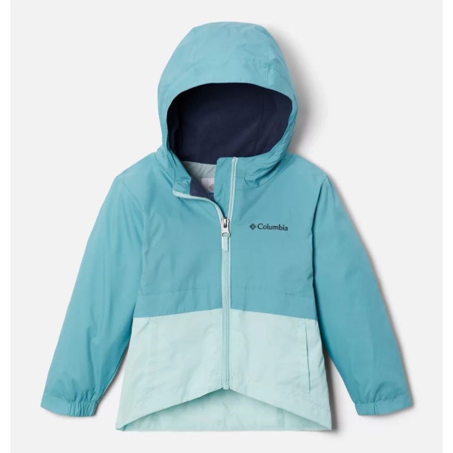 Columbia Sea Wave/Icy Morning Mädchen-Regen-Zilla-Jacke Für Kleinkinder