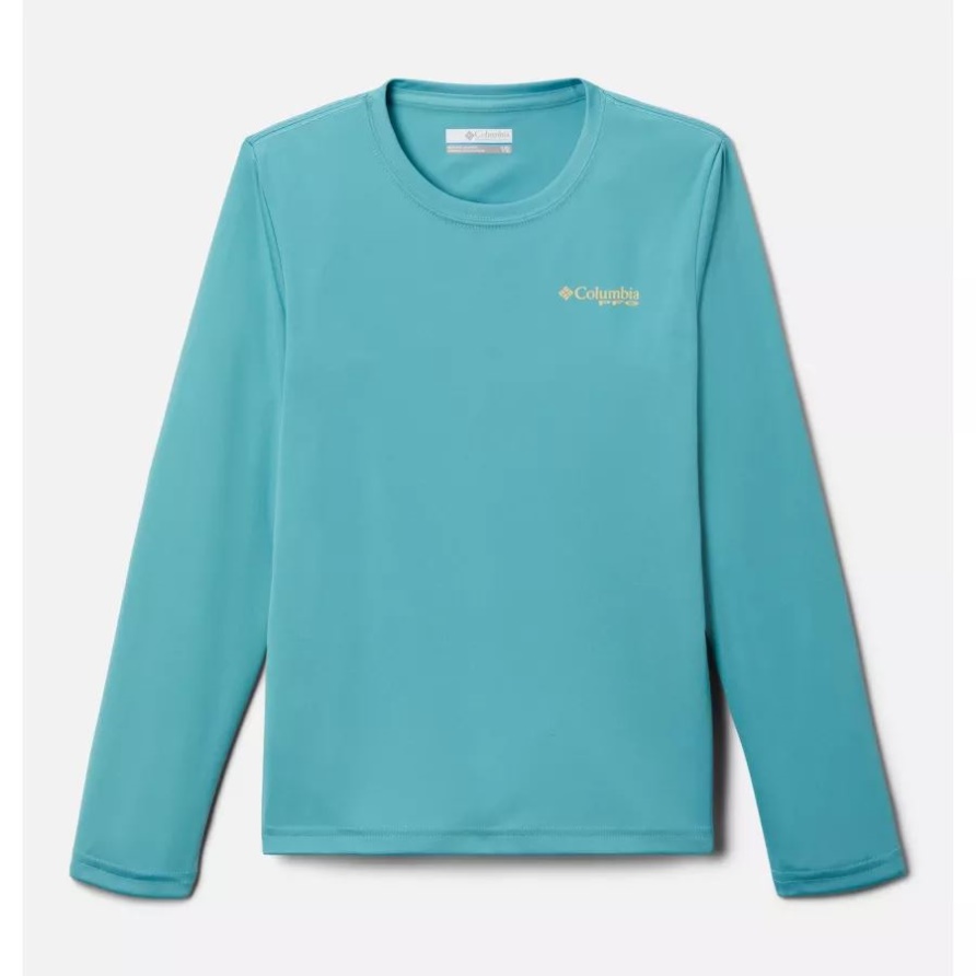 Columbia Sea Wave/sweet Corn - Langärmliges Pfg-terminal-tackle-university-shirt Für Forellenjungen