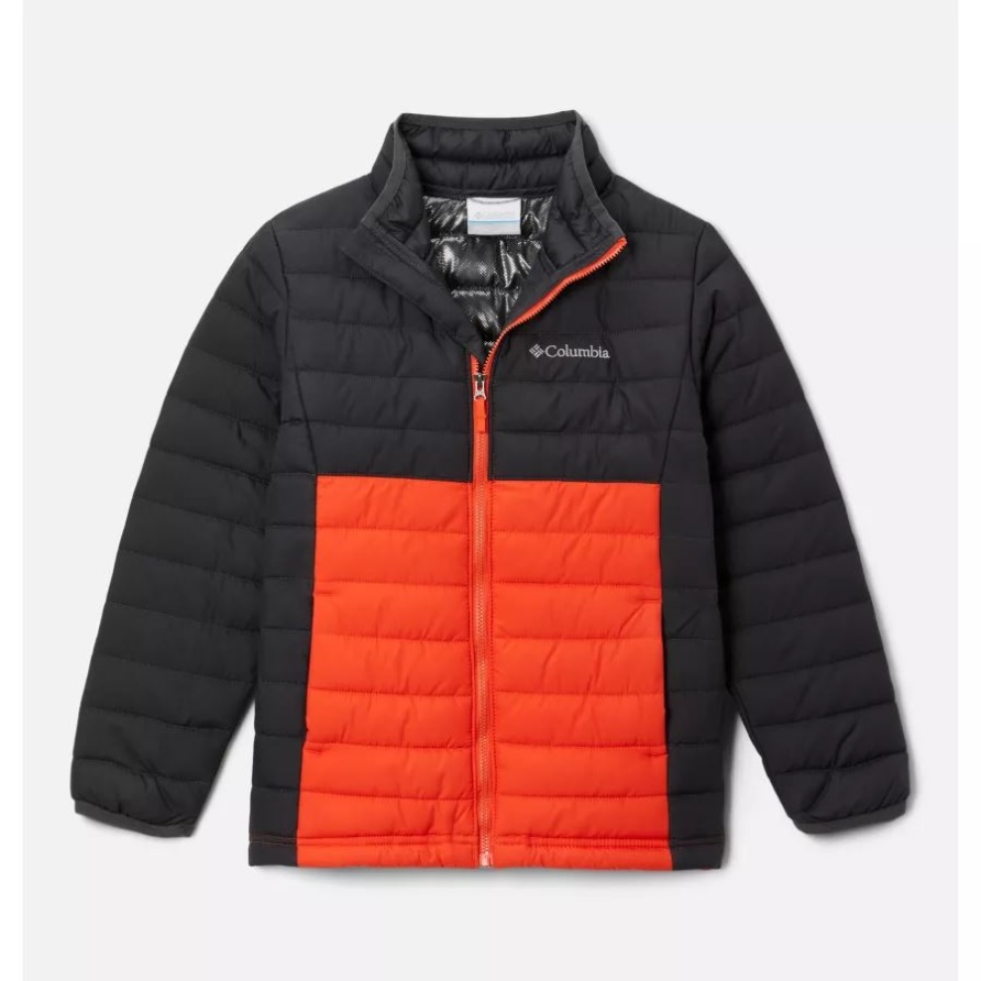 Columbia Shark/Red Quartz Powder Lite Jungen-Isolierjacke