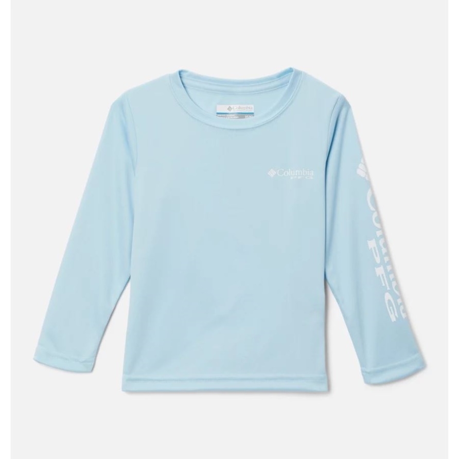 Columbia Spring Blau/weißes Logo Jungen Kleinkind Pfg Terminal Tackle Langarmshirt