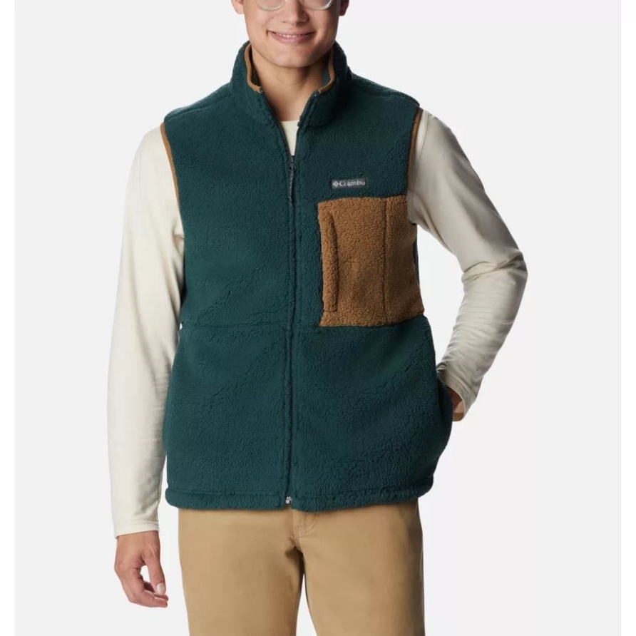 Columbia Spruce/delta Sherpa-Fleeceweste Für Herren In Den Bergen