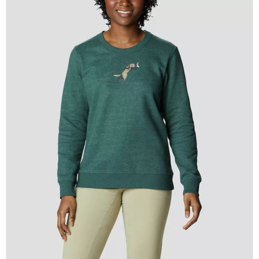 Columbia Spruce Heather/Skiing Fox Frauen Hart Mountain II Sweatshirt Mit Grafik-Crew