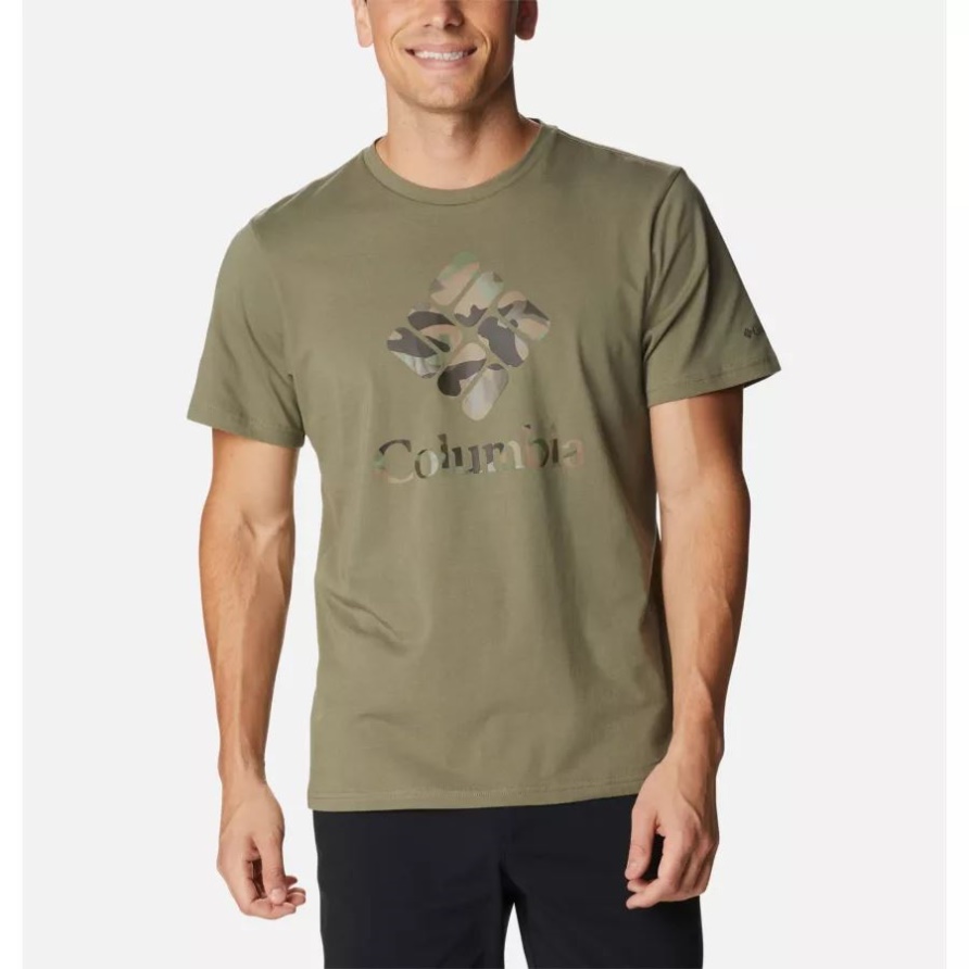 Columbia Stone Green/CSC Camo Grafik-Herren-Rapid-Ridge-Grafik-T-Shirt