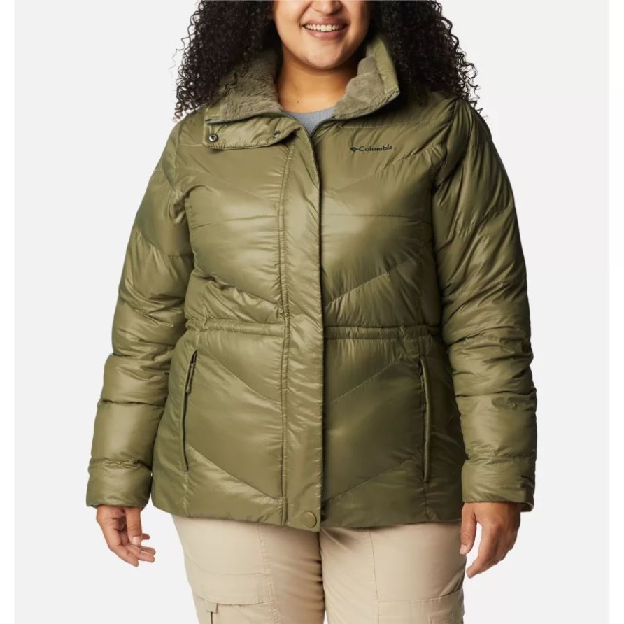 Columbia Stone Green Gunmetal Damen-peak To Park Ii Isolierte Kapuzenjacke Plus Größe