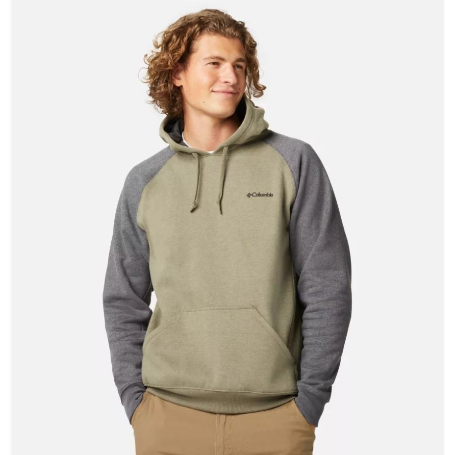 Columbia Stone Green Heather/Shark Heather Hart Mountain II Hoodie Für Herren