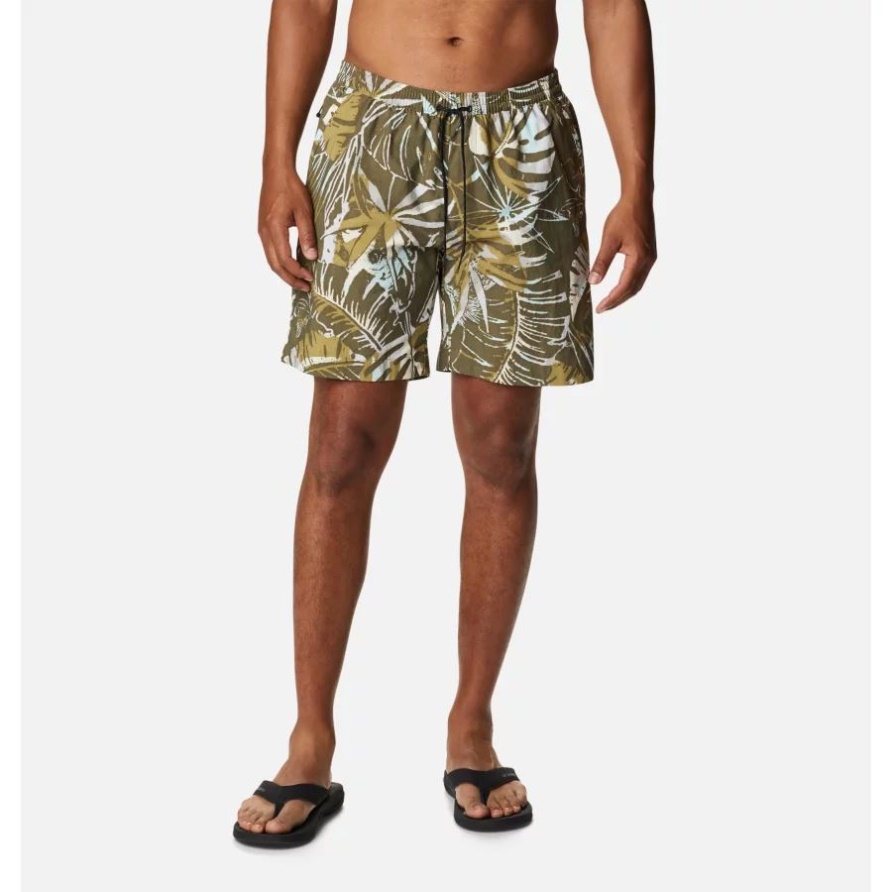 Columbia Stone Green King Palms Multi Sommertrockene Shorts Für Herren