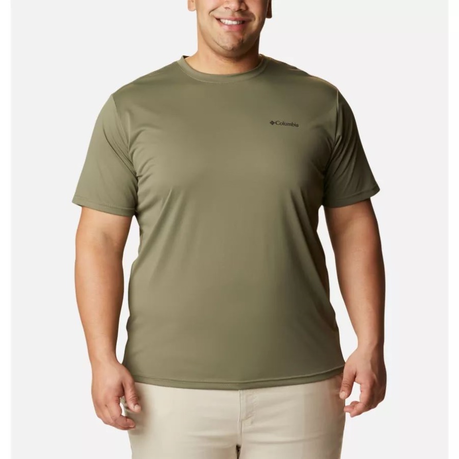 Columbia Steingrün Columbia Walk Crew Kurzarmshirt Für Herren Groß
