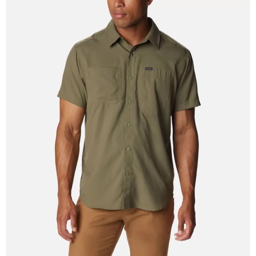 Columbia Stone Green Silver Ridge Utility Lite Kurzarmhemd Für Herren Groß