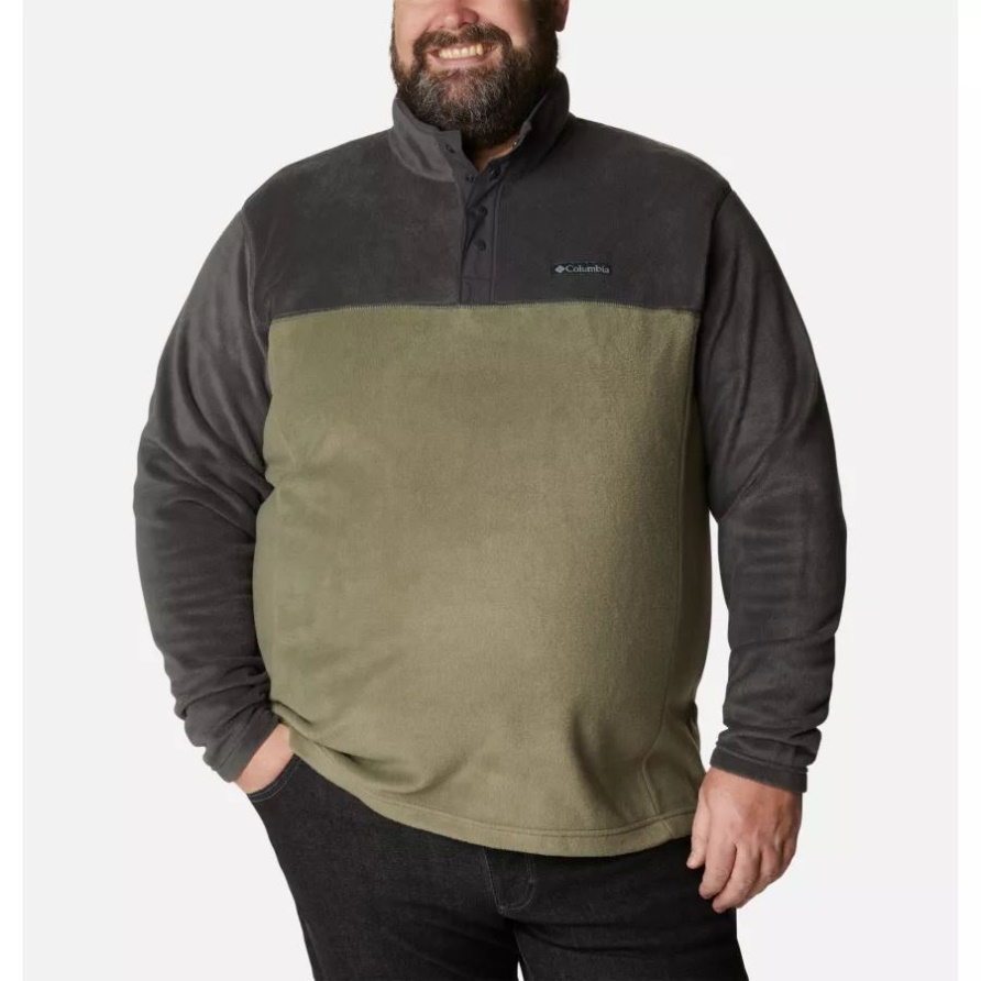 Columbia Stone Green/shark Steens Mountain Half Snap Fleece Pullover Für Herren Groß