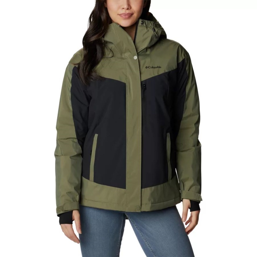 Columbia Stone Green Sheen/Black Wasserdichte, Isolierte Wanderjacke Point Park Für Damen