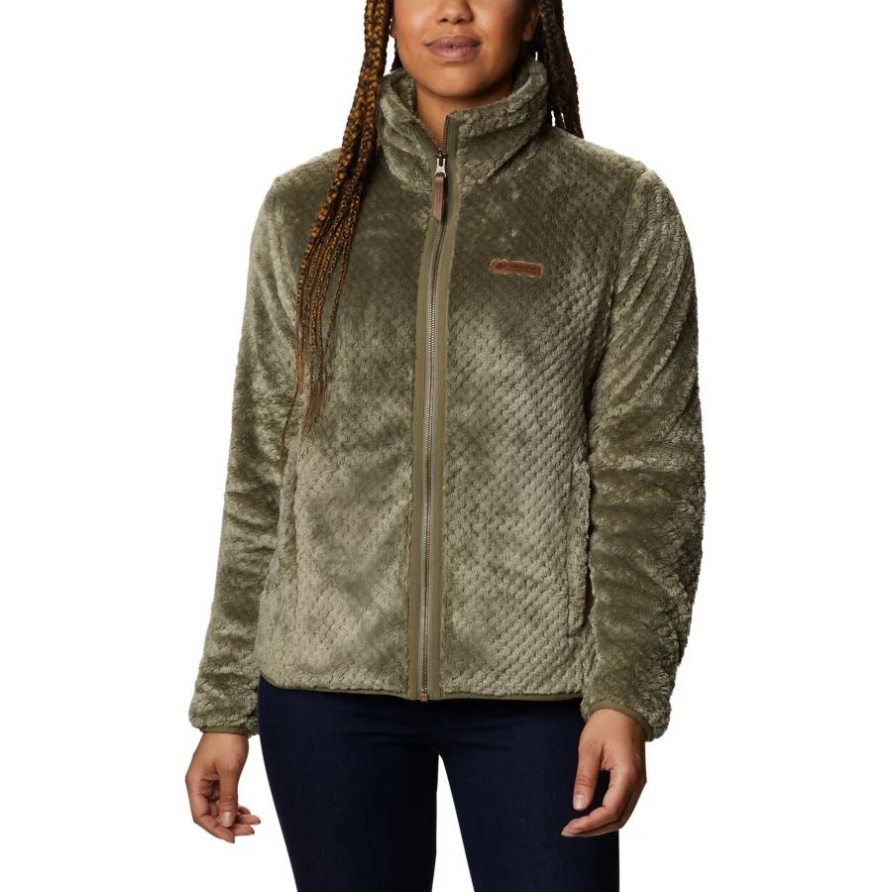 Columbia Steingrünes Fire Side II Sherpa-Fleece Mit Durchgehendem Reißverschluss Für Damen