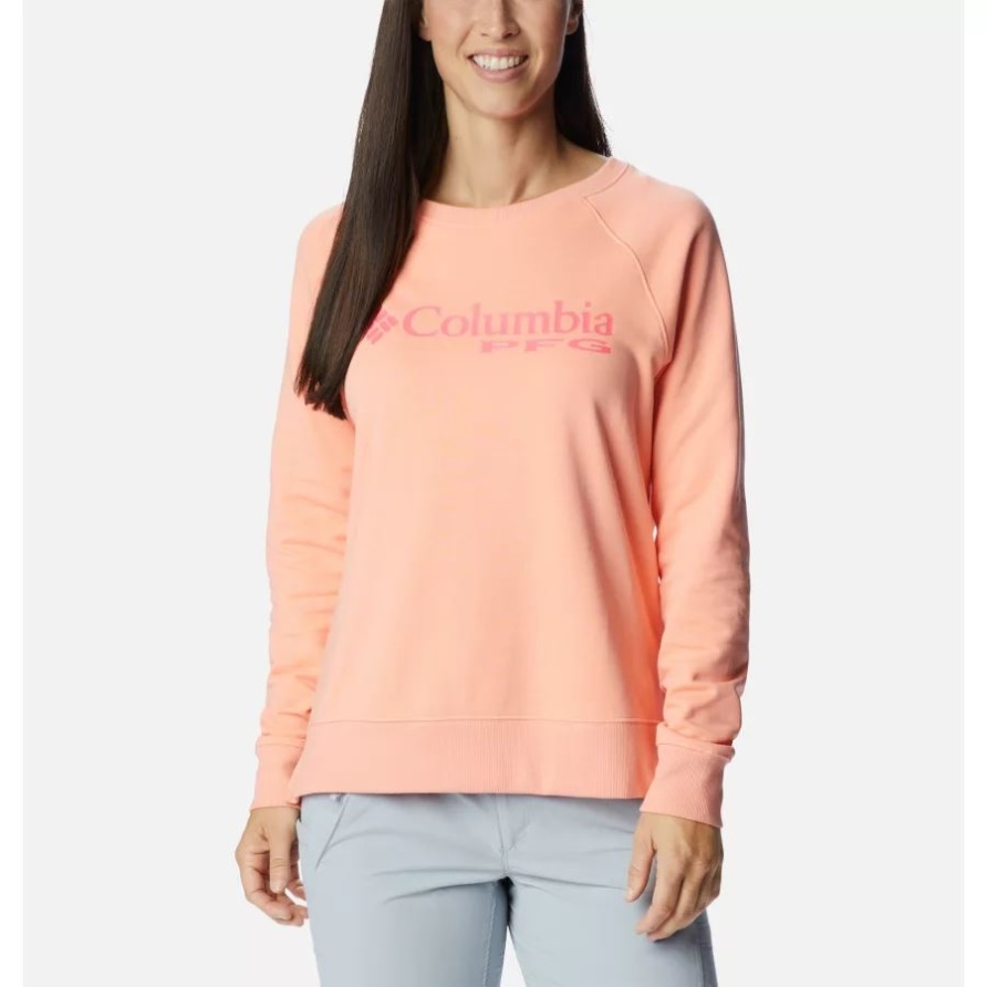 Columbia Tiki Pink Pfg Slack Water French Terry Crew-Sweatshirt Für Damen